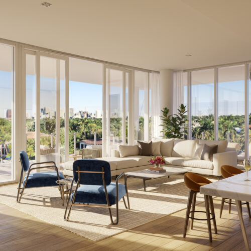 Enjoy cinematic views of the waterways, thanks to floor-to-ceiling glass in the Resort Residences. 