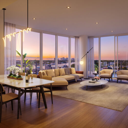 In the limited-edition collection of Condominium Residences, floor-to-ceiling glass frames the spectacular view.